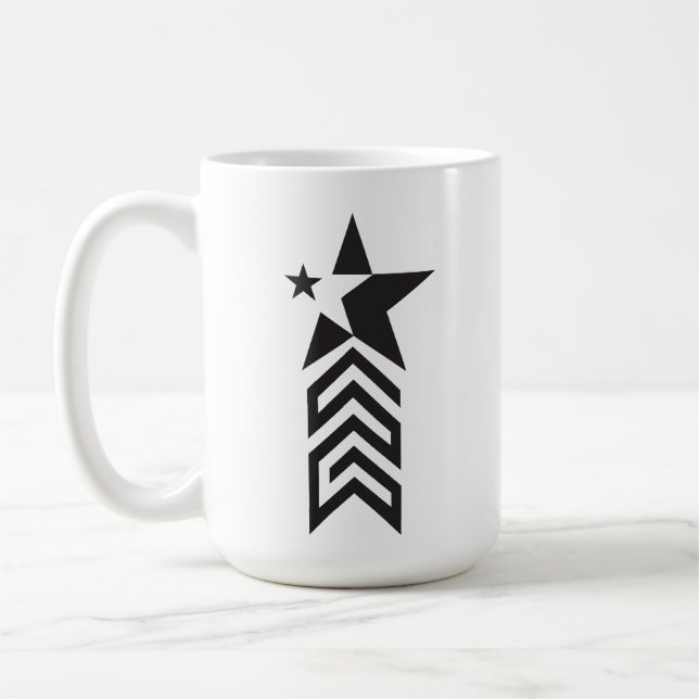 Bold Black Geometric Star Kaffeetasse (Links)