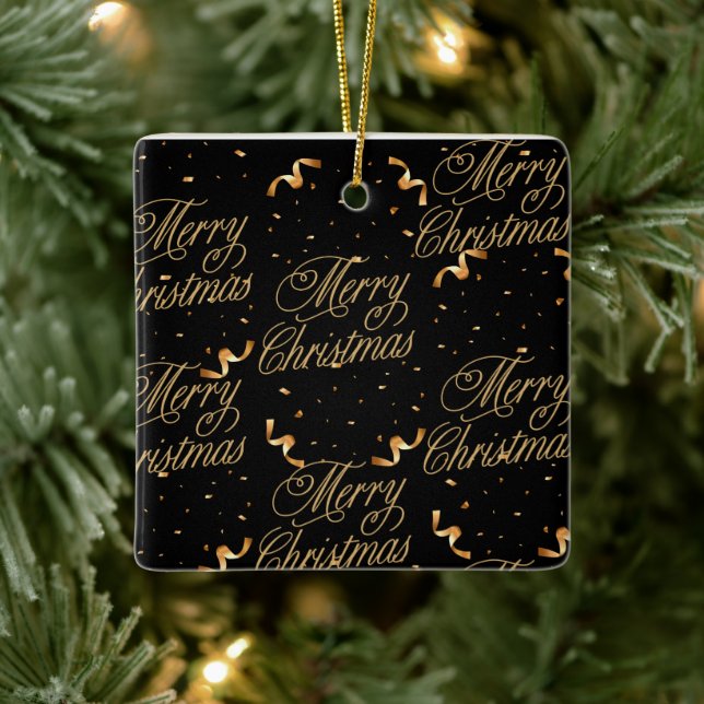 Bold Black Keramikornament (Baum)