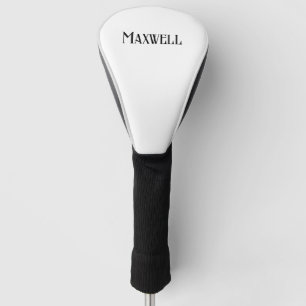 Bold Black Modern Minimalistisch Familienname Golf Headcover