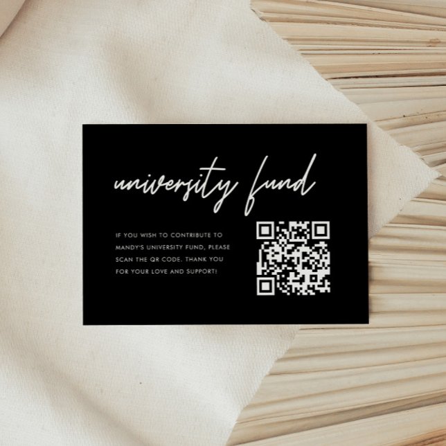 Bold Black University Fund QR Code Graduation Begleitkarte (Von Creator hochgeladen)