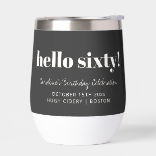 Bold Black White Moderne Anniversaire 60 Ans Perso