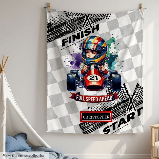 Bold Blanket Sport Car Driving Little Boy Fleecedecke (Bold Blanket Sport Car Driving Little Boy)