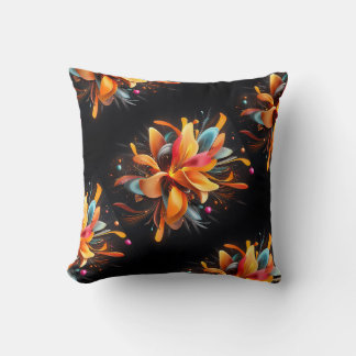 Bold Bloom Abstrakt Throw Pillow Kissen