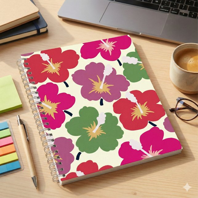Bold Blooms Scribbles Multicolored Notizbuch (Von Creator hochgeladen)