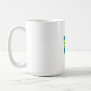 Bold Blue and Green "PROTECT OUR PLANET" Text with Kaffeetasse