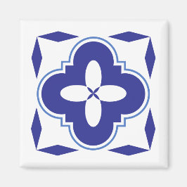 Bold blue azulejo magnet