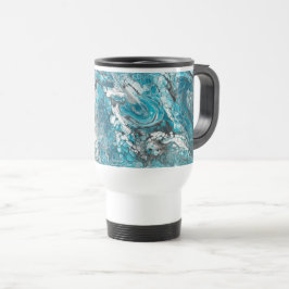 Bold Blue & Black Abstrakt Travel Mug Reisebecher