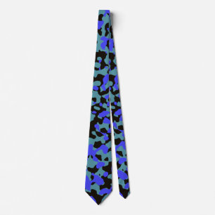 Bold Blue Camouflage in Aquamarin und schwarz Krawatte