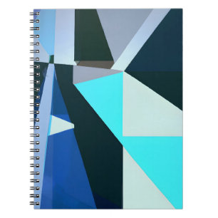 Bold Blue Geometric Abstrakt Art Notizblock