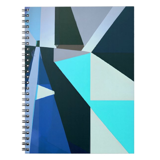 Bold Blue Geometric Abstrakt Art Notizblock (Vorderseite)