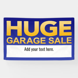 Bold Blue & Gold "Huge Garage Sale" 3' x 5' Banner