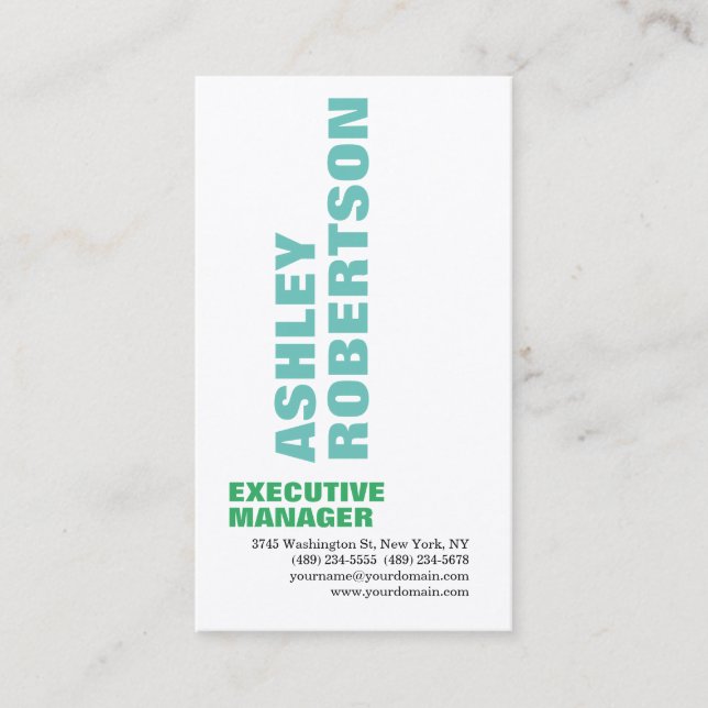 Bold Blue Gray Modernes Berufliches Minimalistisch Visitenkarte (Vorderseite)