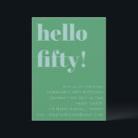 Bold Blue Green Niedlich Simple Modern 50. Geburts Einladung<br><div class="desc">Bold Blue Green Niedlich Simple Modern 50. Geburtstag Einladung</div>