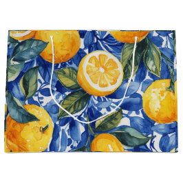 Bold Blue Italy Positano Lemon Große Geschenktüte
