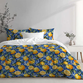 Bold Blue Italy Positano Lemon Kissenbezug