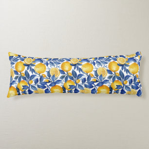 Bold Blue Italy Positano Lemon Seitenschläferkissen