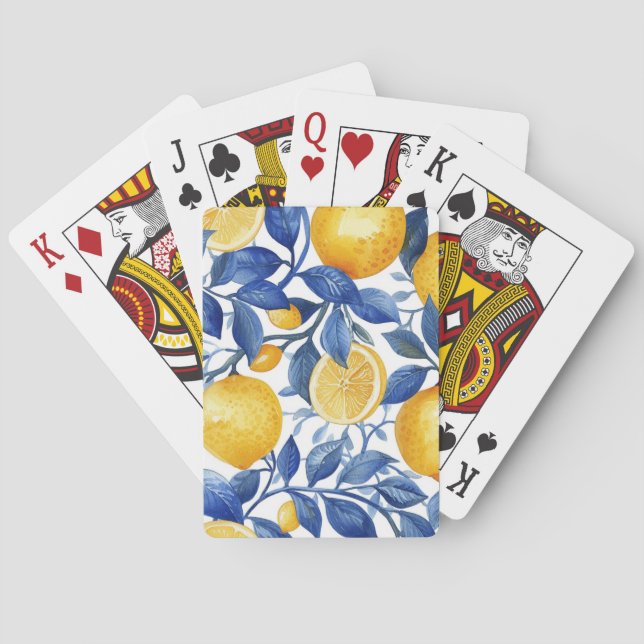 Bold Blue Italy Positano Lemon Spielkarten (Rückseite)