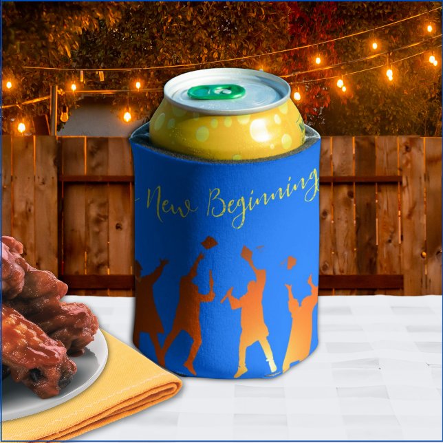 Bold Blue Modern Tech Abschluss Dosenkühler (Von Creator hochgeladen)