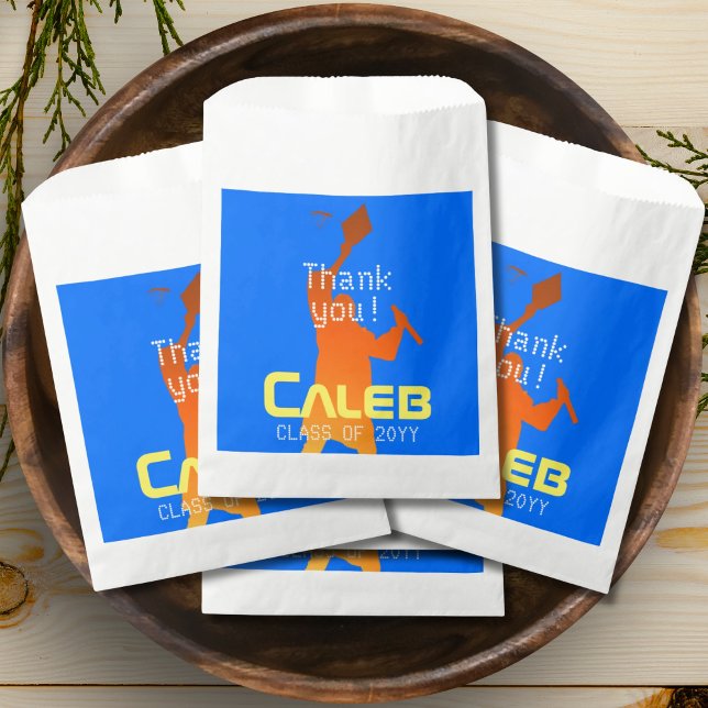Bold Blue Modern Tech Abschluss Geschenktütchen (Von Creator hochgeladen)