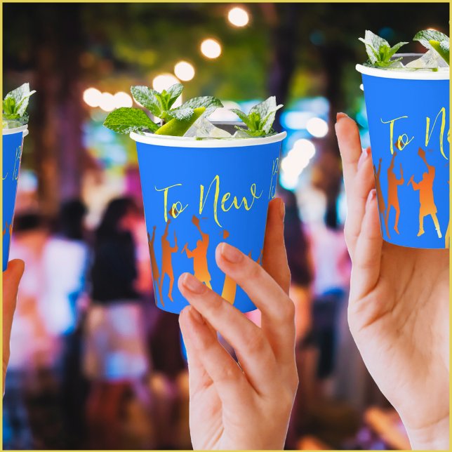 Bold Blue Modern Tech Abschluss Pappbecher (Von Creator hochgeladen)