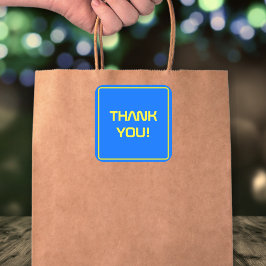 Bold Blue Modern Tech Abschluss Quadratischer Aufkleber