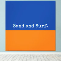 Bold Blue Orange Seashore Minimalistisch Abstrakt