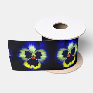 Bold Blue Pansy Blume Satinband