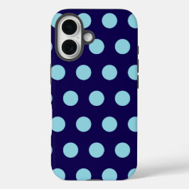 Bold Blue Polka Dots iPhone 16 Hülle