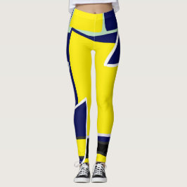 Bold Blue Yellow Abstrakte Kunst Leggings