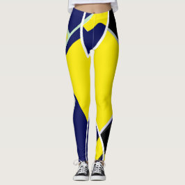 Bold Blue Yellow Abstrakte Kunst Leggings