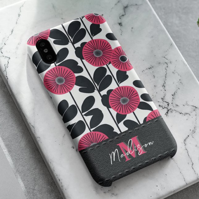 Bold Boho Floral Pattern Monogram Case-Mate iPhone Hülle (Von Creator hochgeladen)