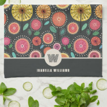 Bold Boho Scandi Folk Blume Monogram