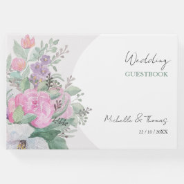 Bold Boho Wildblumen Watercolor Art Gästebuch