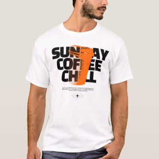Bold Brew Vibes – Schwarzes und oranges minimalist T-Shirt
