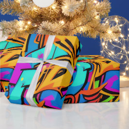 Bold Bright Colors Graffiti Street Art Pattern Geschenkpapier