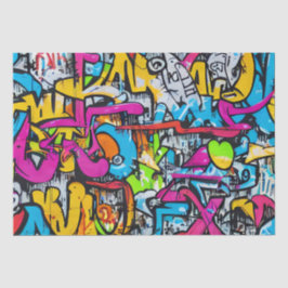 Bold Bright Colors Graffiti Street Art Pattern Seidenpapier