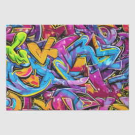 Bold Bright Colors Graffiti Street Art Pattern Seidenpapier