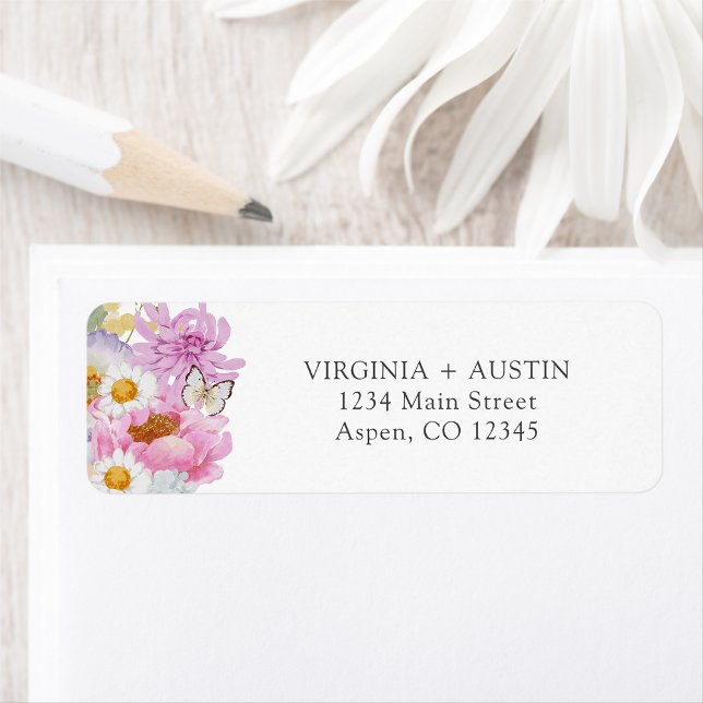 Bold Bright Floral (Bold Bright Floral Return Address Label by Painted Paperie
)
