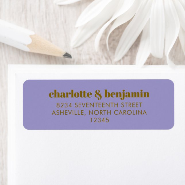 Bold Bright Purple and Gold Modern Return Address (Insitu)