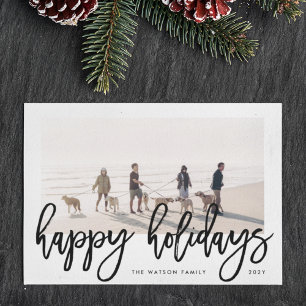 Bold Brush Script Typografie Weihnachtsgeschenk Fo Feiertagskarte