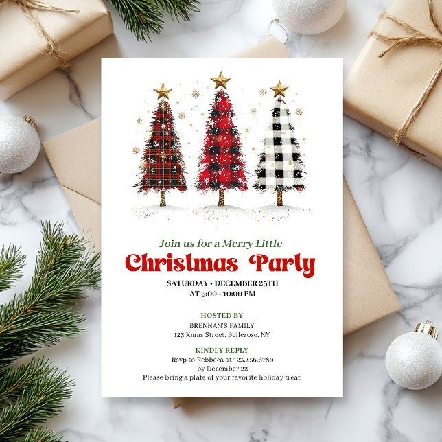Bold buffalo plaid Christmas tree party invitation Einladung (Bold buffalo plaid Christmas tree party invitation

)