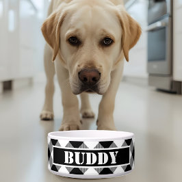 Bold Buffalo White Black Kariert Pattern Name Dog Napf