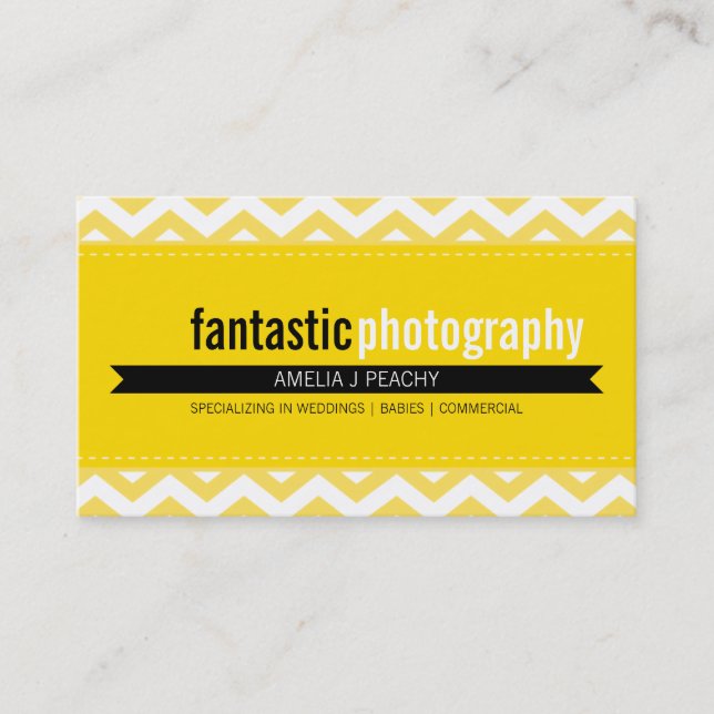 BOLD BUSINESS CARD :: einfach, modern Zickzack 12 Visitenkarte (Vorderseite)