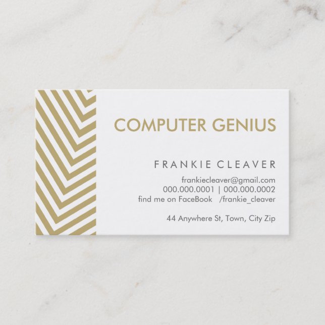BOLD BUSINESS CARD : einfaches Muster Streifen Gol Visitenkarte (Vorderseite)