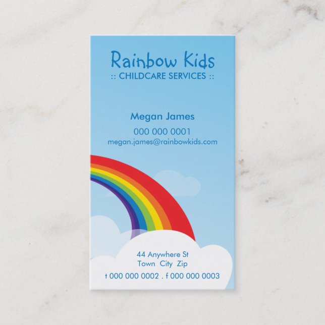 BOLD BUSINESS CARD :: Spaß beim Regenbogen 1P Visitenkarte (Vorderseite)