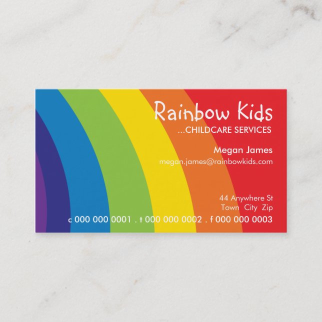 BOLD BUSINESS CARD :: Spaß beim Regenbogen 2L Visitenkarte (Vorderseite)