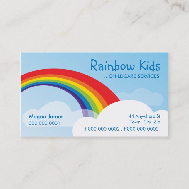 BOLD BUSINESS CARD :: Spaß Regenbogen 1L Visitenkarte (Vorderseite)