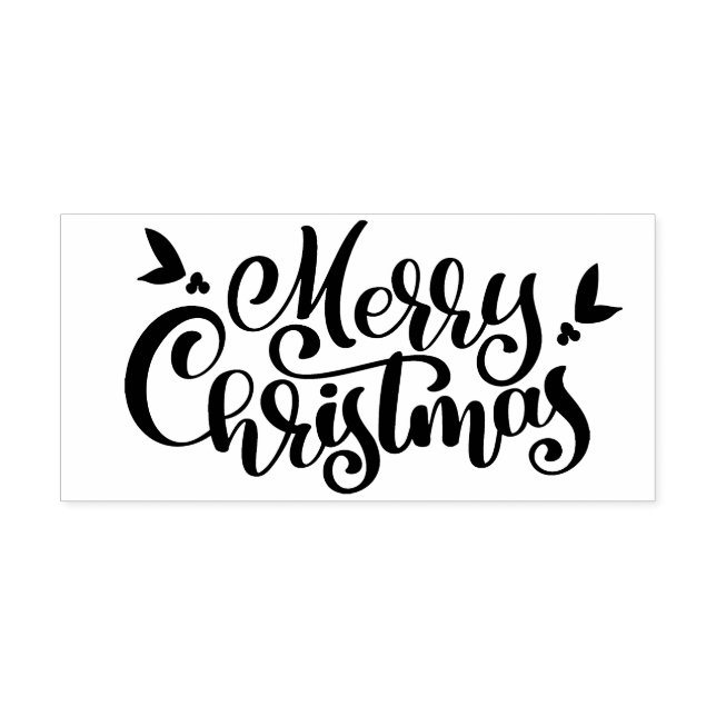 Bold Calligraphy Frohe Weihnachten Gummistempel (Prägung)