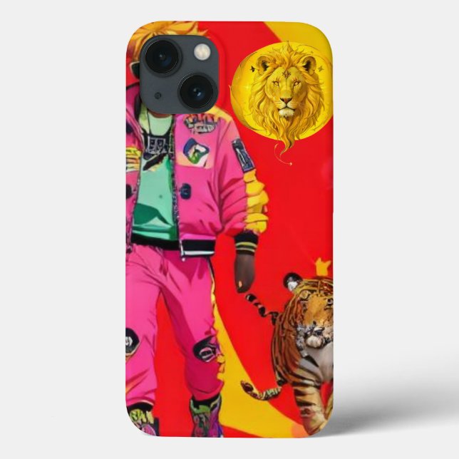 Bold Charisma Tiger Phone Case – Vibrant Dopamine  (Rückseite)