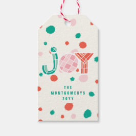 Bold Chunky Geometric Joy Colorful Dots Modern Geschenkanhänger